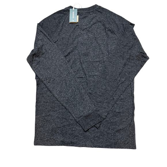 NWT TenTree Hemp Henley Long Sleeve Shirt Men’s Large Meteorite Black Heather - Picture 2 of 6